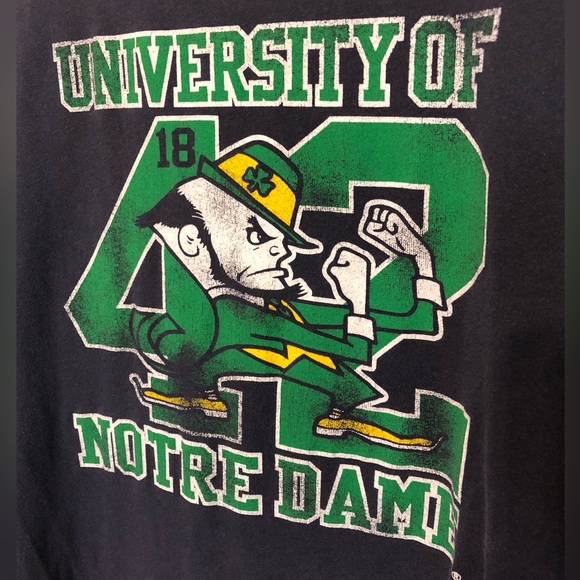 Blue E Five Premium Collegiate University of Norte Dame Graphic Tee, Size Small - Picture 2 of 3